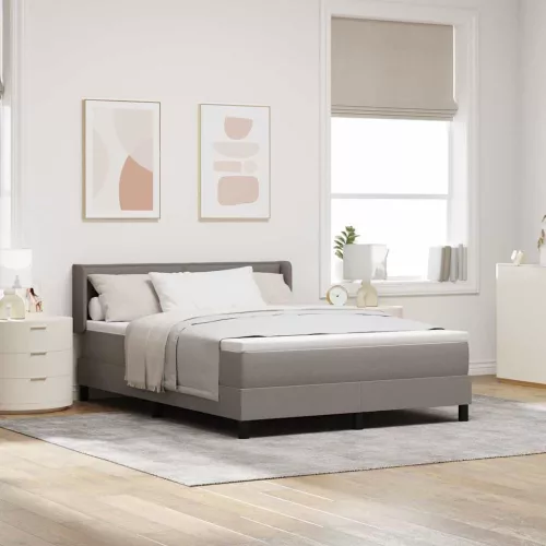 vidaXL Boxrugós ágy fejtámlával Tópszínű 190 x 140 cm szövet