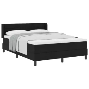  vidaXL Boxrugós ágy fejtámlával Fekete 200 x 140 cm szövet