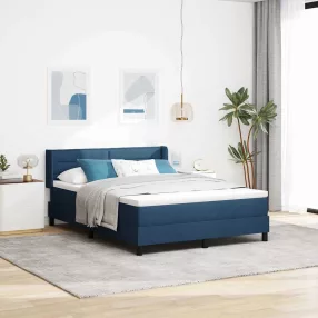   vidaXL Boxrugós ágy fejtámlával Kék 200 x 140 cm szövet