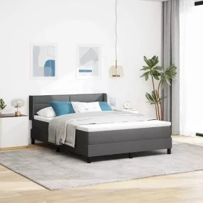   vidaXL Boxrugós ágy fejtámlával Sötétszürke 200 x 160 cm szövet