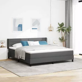   vidaXL Boxrugós ágy fejtámlával Sötétszürke 200 x 180 cm szövet