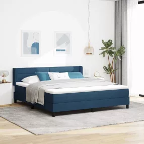   vidaXL Boxrugós ágy fejtámlával Kék 200 x 180 cm szövet
