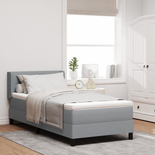 Boxspring Ágy Matrac Esetén - Világosszürke - 90 x 190 cm - Szövet