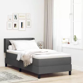   vidaXL Boxrugós ágy fejtámlával Sötétszürke 190 x 90 cm szövet