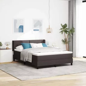   vidaXL Boxrugós ágy fejtámlával Sötét Barna 200 x 140 cm szövet