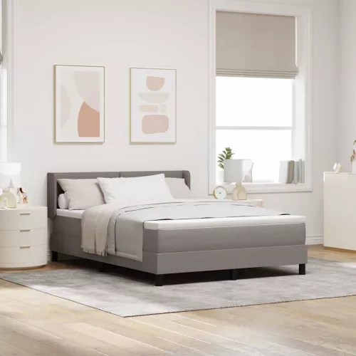 vidaXL Boxrugós ágy párnával fejtámlával Tópszínű 200 x 140 cm szövet