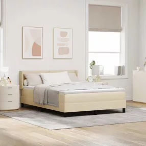   vidaXL Boxrugós ágy fejtámlával Krém 200 x 140 cm szövet