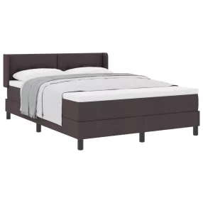  vidaXL Boxrugós ágy fejtámlával Sötét Barna 200 x 160 cm szövet