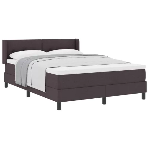 vidaXL Boxrugós ágy fejtámlával Sötét Barna 200 x 160 cm szövet