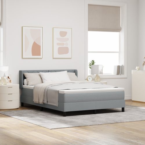 Boxspring Ágy Szövetben, Világosszürke, 140 x 200 cm