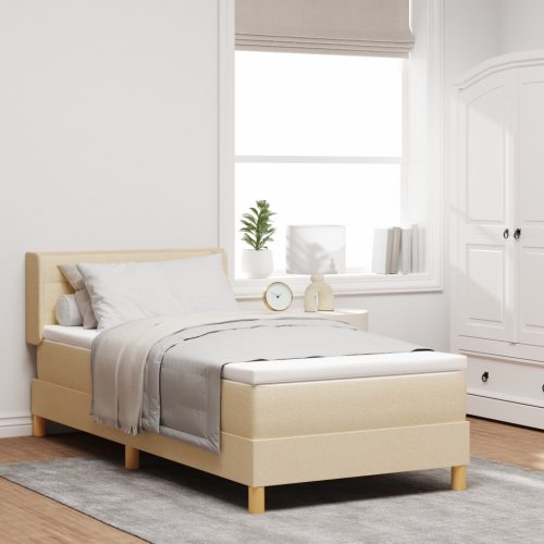 Boxspring ágy matraccal - krém szövettel, 100 x 200 cm
