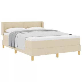   vidaXL Boxrugós ágy párnával fejtámlával Krém 200 x 140 cm szövet