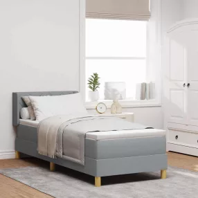   vidaXL Boxrugós ágy fejtámlával Világosszürke 200 x 80 cm szövet
