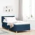 vidaXL Boxrugós ágy matracmal fejtámlával Kék 190 x 90 cm Poliészter