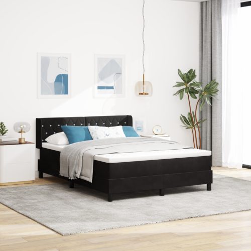 Boxspring Ágy Matrac Kárpit Fekete 140x200 cm