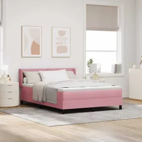   vidaXL Boxrugós ágy fejtámlával Rózsaszín 200 x 140 cm Bársony