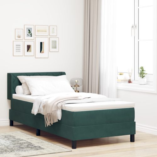 Boxspring Ágy Matrac Mely Zöld 90x190 cm Bársony