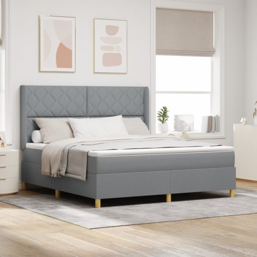 Boxspring Ágy Matrac Képességek Világosszürke 180x200 cm Szövet
