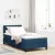 vidaXL Boxrugós ágy matracmal leddel Kék 90 x 190 cm szövet