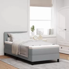   vidaXL Boxrugós ágy matracmal leddel Világosszürke 90 x 200 cm szövet