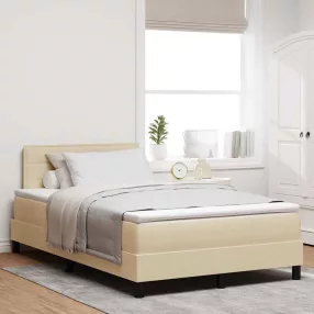   vidaXL Boxrugós ágy matracmal leddel Krém 120 x 190 cm szövet