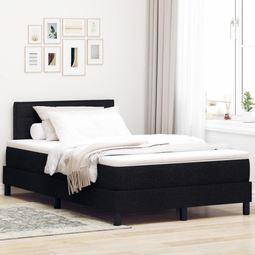 Boxspring Ágy Mattress-szel & LED Fekete 120x200 cm Szövet