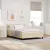 vidaXL Boxrugós ágy matracmal leddel Krém 140 x 190 cm szövet