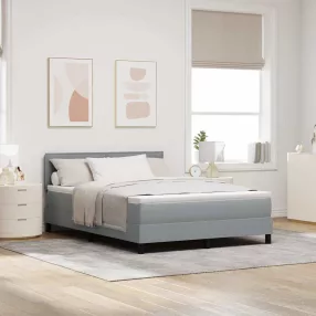   vidaXL Boxrugós ágy matracmal leddel Világosszürke 140 x 200 cm szövet