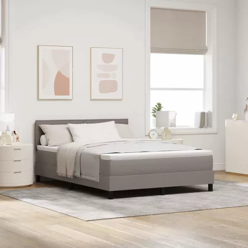 vidaXL Boxrugós ágy matracmal leddel Tópszínű 140 x 200 cm szövet