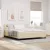vidaXL Boxrugós ágy matracmal leddel Krém 180 x 200 cm szövet