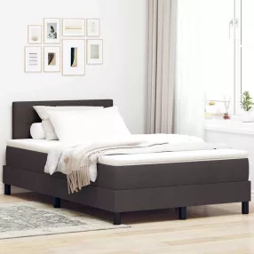   vidaXL Boxrugós ágy matracmal leddel Sötét Barna 120 x 190 cm szövet