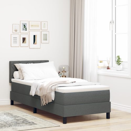 Boxspring Ágy Matraccal & LED Sötét Szürke 80x200 cm Szövet