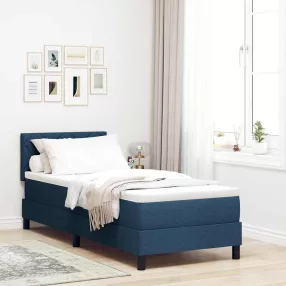   vidaXL Boxrugós ágy matracmal leddel Kék 80 x 200 cm szövet