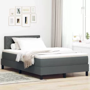   vidaXL Boxrugós ágy matracmal leddel Sötétszürke 120 x 190 cm szövet