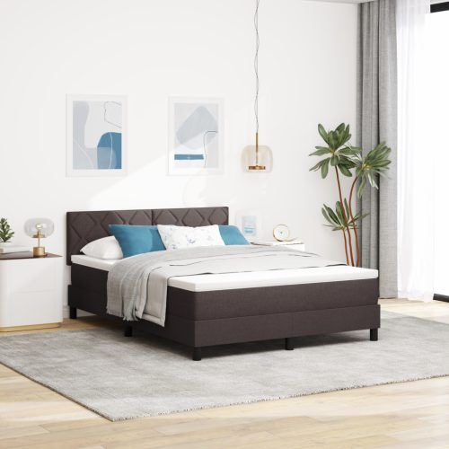 Box Spring Ágy Matracával & LED Sötétbarna 160x200 cm Szövet