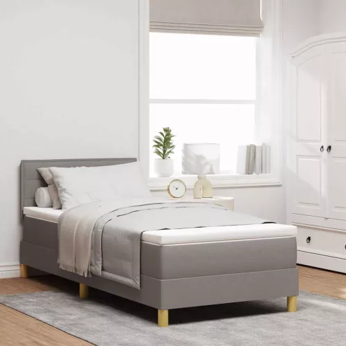 vidaXL LED Box Spring Ágy LED szalagokkal Tópszínű 80 x 200 cm szövet