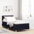 LED Box Spring Ágy matracmal Fekete 100 x 200 cm szövet