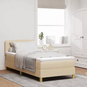   vidaXL LED Box Spring Ágy matracmal leddel Krém 100 x 200 cm szövet