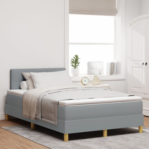 vidaXL Boxspring Ágy Matraccal és LED Fénnyel, Szürke, 120x200 cm
