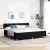 vidaXL LED Box Spring Ágy LED szalagokkal Fekete 200 x 200 cm szövet