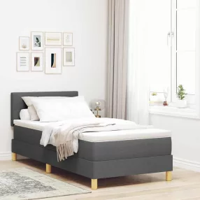   vidaXL LED Box Spring Ágy fejtámlával Sötétszürke 80 x 200 cm szövet