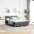 vidaXL LED Box Spring Ágy párnával Sötétszürke 140 x 190 cm szövet