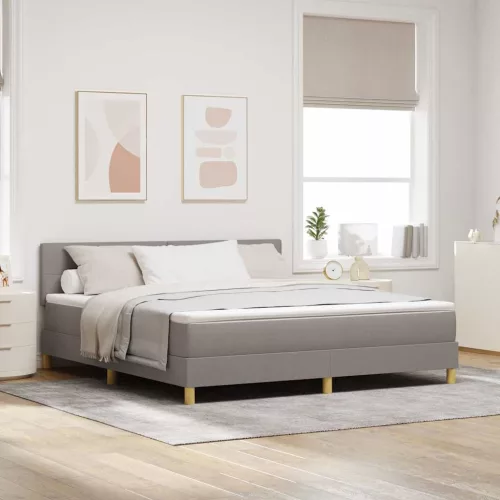 vidaXL LED Box Spring Ágy LED szalagokkal Tópszínű 180 x 200 cm szövet