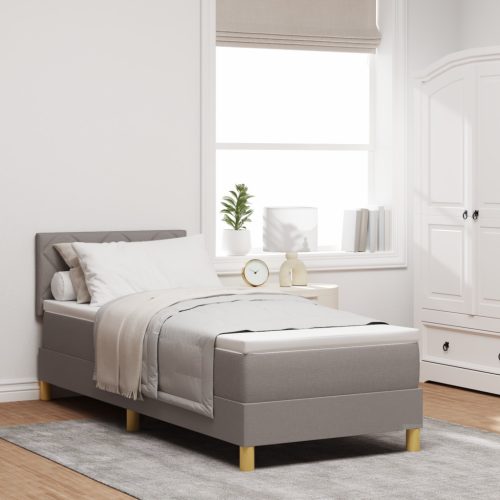 Boxspring ágy matraccal és LED bézs 80x200 cm szövet