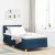 vidaXL LED Box Spring Ágy párnával fejtámlával Kék 90 x 190 cm szövet