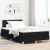 vidaXL LED Box Spring Ágy párnával Fekete 120 x 190 cm szövet