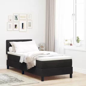   vidaXL LED Box Spring Ágy matracmal leddel Fekete 80 x 200 cm Bársony
