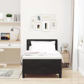   vidaXL LED Box Spring Ágy matracmal leddel Fekete 100 x 200 cm Bársony