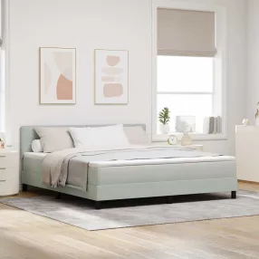   vidaXL LED Box Spring Ágy matracmal Világosszürke 180 x 200 cm Bársony