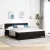 vidaXL LED Box Spring Ágy matracmal leddel Fekete 180 x 200 cm Bársony